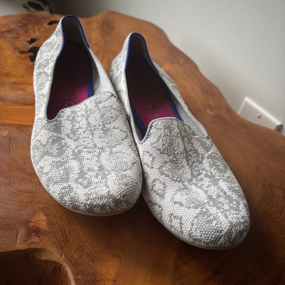 Rothy's Grey Leopard Slip Ons (Loafer)